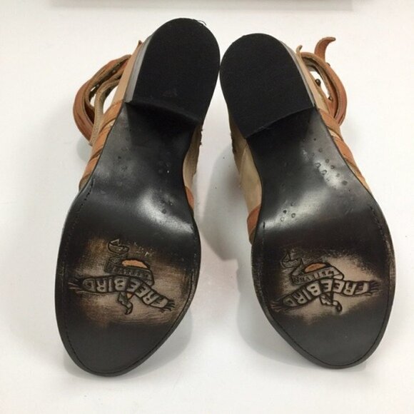 Freebird FB Grind Taupe Ankle Boots Size 9 Block Heel Leather Distressed Style - Picture 11 of 13